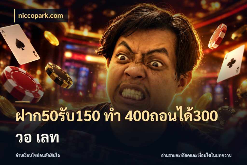 ฝาก50รับ150 ทํา 400ถอนได้300 วอ เลท niccopark.com จับคู่โบนัสกับสไตล์เกมที่ชอบ