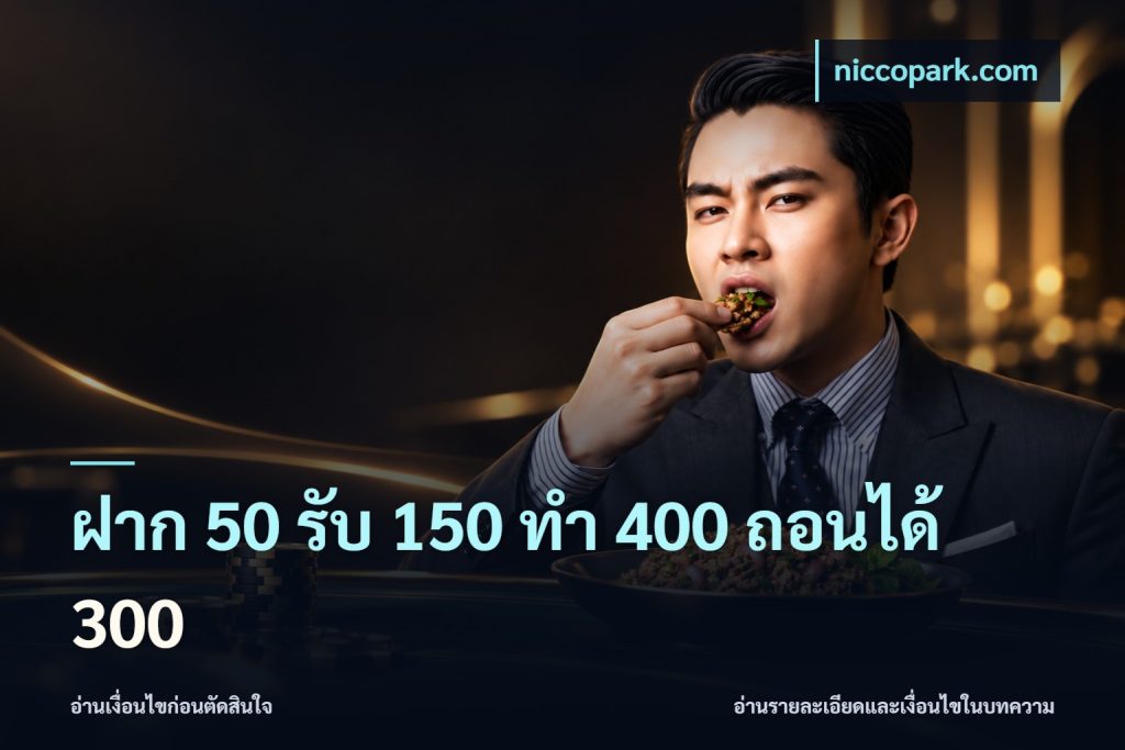 ฝาก 50 รับ 150 ทํา 400 ถอนได้ 300