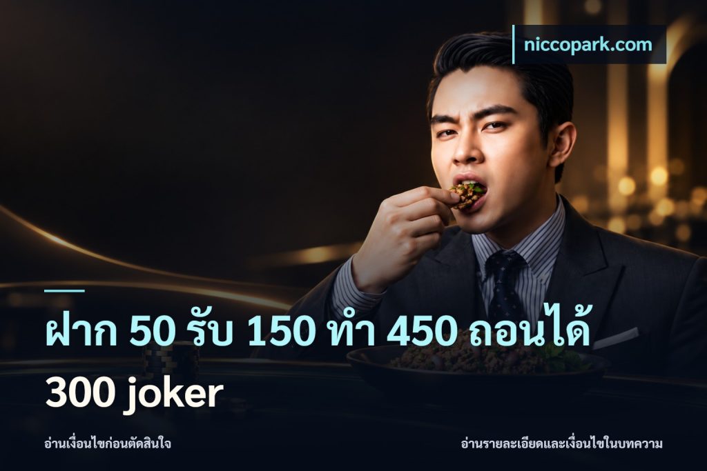 ฝาก 50 รับ 150 ทํา 450 ถอนได้ 300 joker