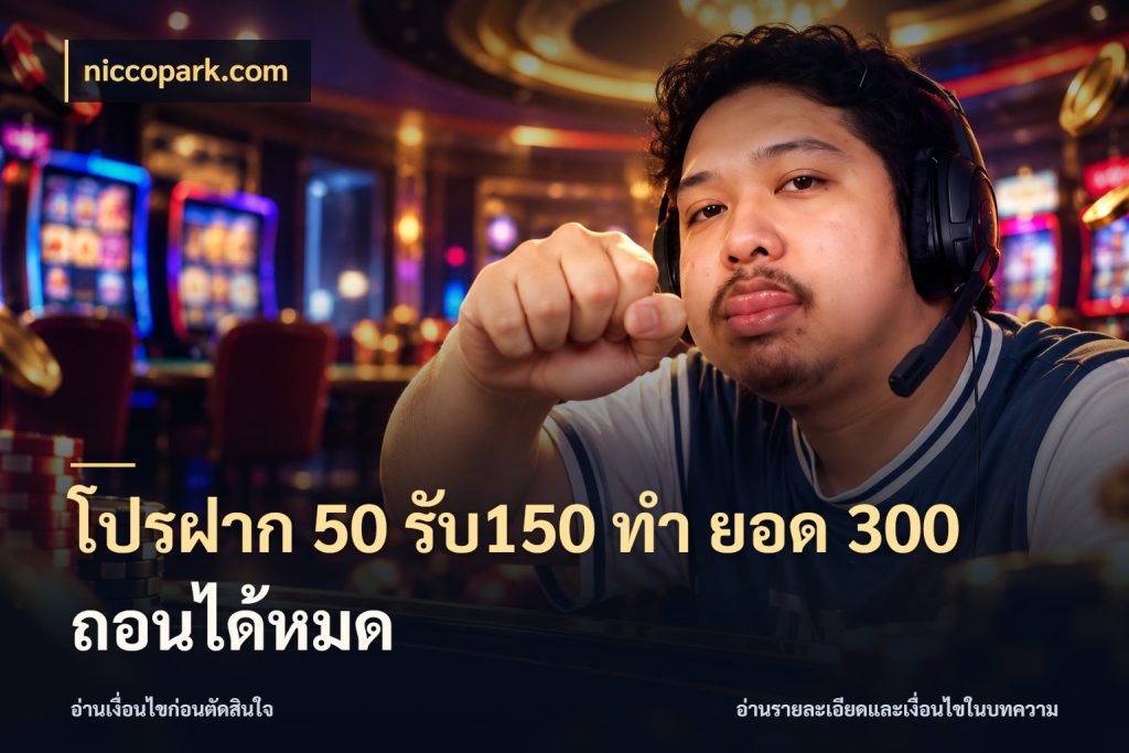 โปรฝาก 50 รับ150 ทํา ยอด 300 ถอนได้หมด จุดเด่นของเครดิตที่คนชอบเกมอยากรู้ สไตล์ niccopark.com