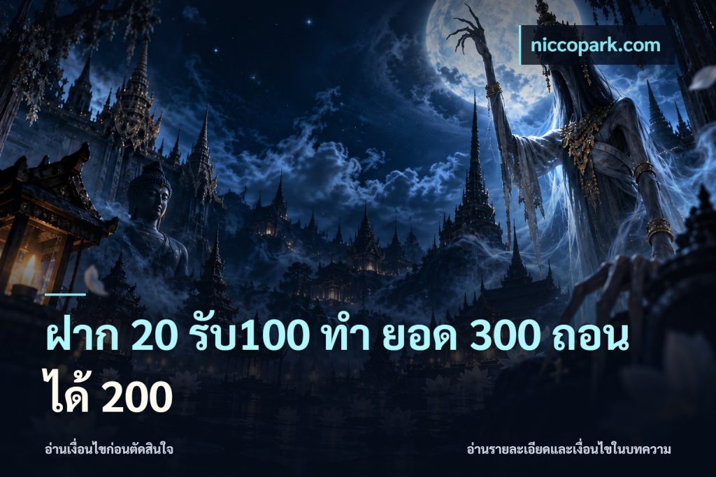 ฝาก 20 รับ100 ทํา ยอด 300 ถอนได้ 200