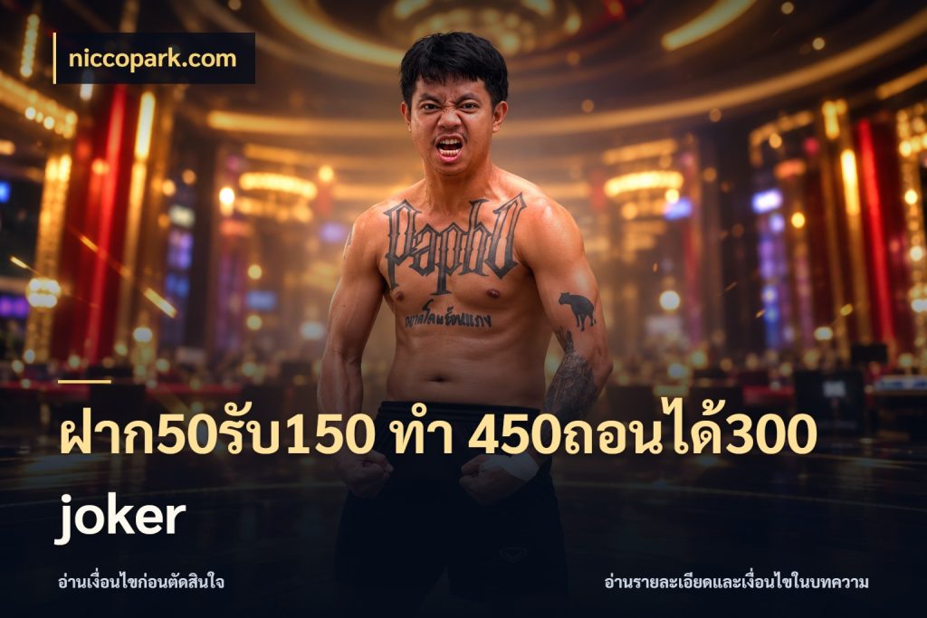 ฝาก50รับ150 ทํา 450ถอนได้300 joker เปิดมุมโปรให้เข้ากับเกมแนวโปรด ในมุม niccopark.com