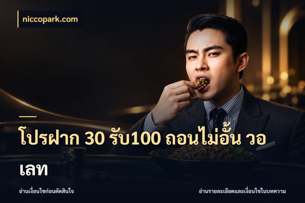 โปรฝาก 30 รับ100 ถอนไม่อั้น วอ เลท สีสันของโปรฝากและยอดรับ กับ niccopark.com