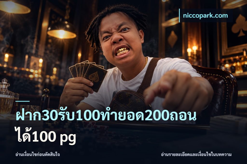 ฝาก30รับ100ทํายอด200ถอนได้100 pg