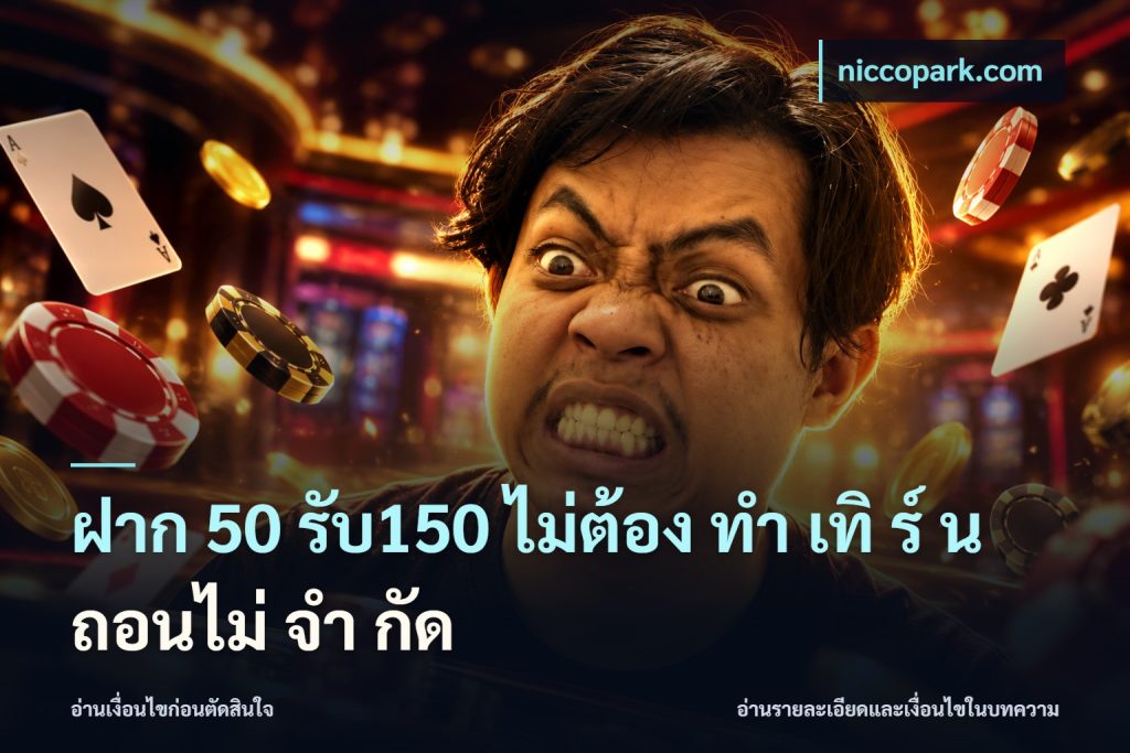 ฝาก 50 รับ150 ไม่ต้อง ทํา เทิ ร์ น ถอนไม่ จํา กัด