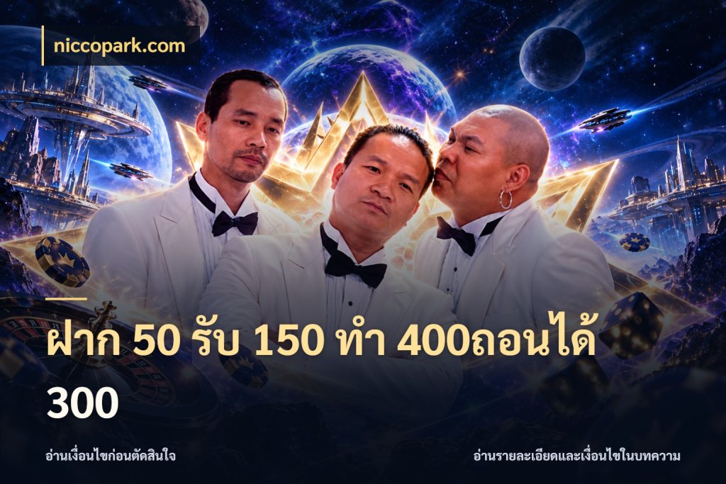 ฝาก 50 รับ 150 ทํา 400ถอนได้ 300 จับประเด็นยอดรับก่อนเลือกความสนุก กับ niccopark.com