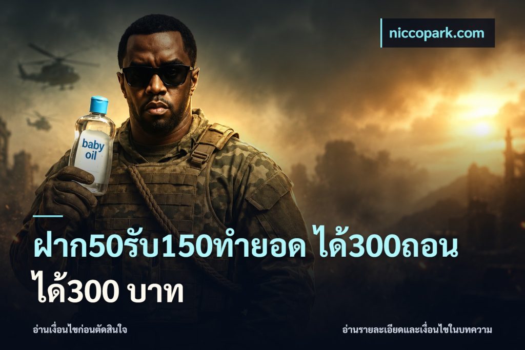 ฝาก50รับ150ทํายอด ได้300ถอนได้300 บาท