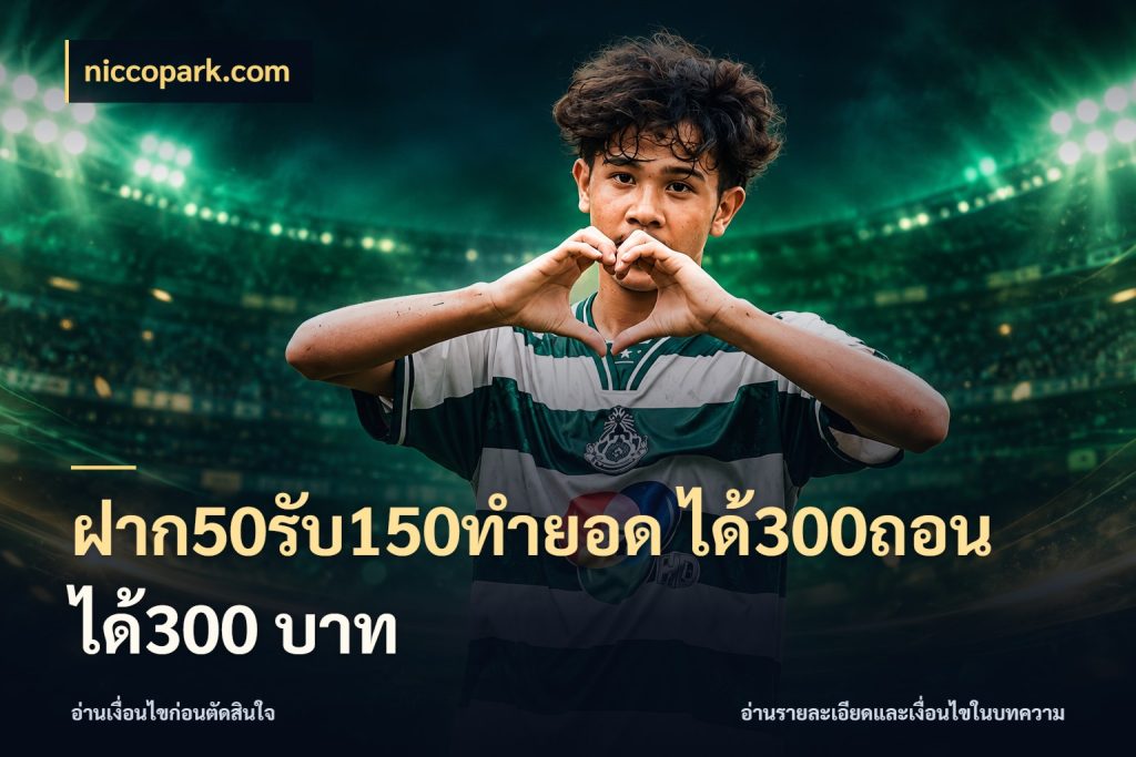 ฝาก50รับ150ทํายอด ได้300ถอนได้300 บาท สนุกกับตัวเลือกโปรในสไตล์ของคุณ ในมุม niccopark.com