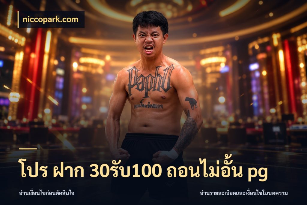 โปร ฝาก 30รับ100 ถอนไม่อั้น pg รูปแบบโบนัสกับสิทธิ์ของสายเกม ในมุม niccopark.com
