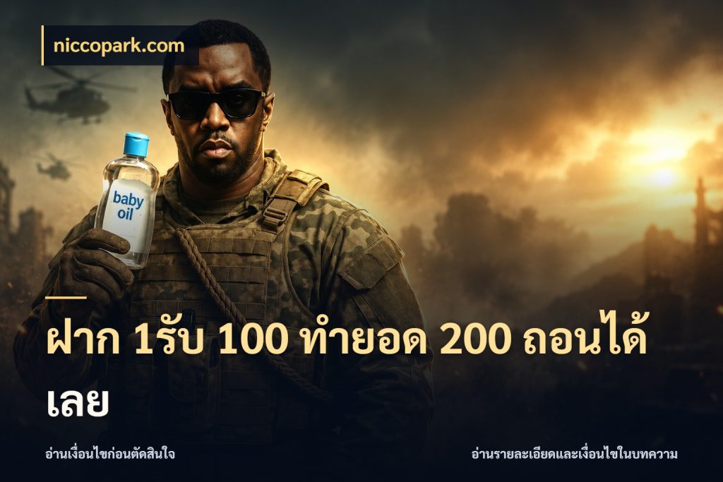 ฝาก 1รับ 100 ทํายอด 200 ถอนได้เลย จุดเด่นของเครดิตที่คนชอบเกมอยากรู้ กับ niccopark.com