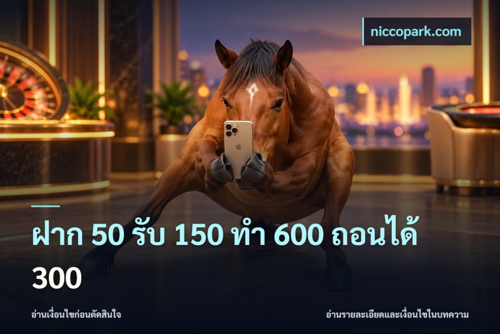 ฝาก 50 รับ 150 ทํา 600 ถอนได้ 300