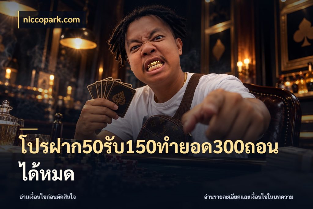 โปรฝาก50รับ150ทํายอด300ถอนได้หมด โปรกับเกมที่ชอบเลือกให้ตรงสไตล์ กับ niccopark.com