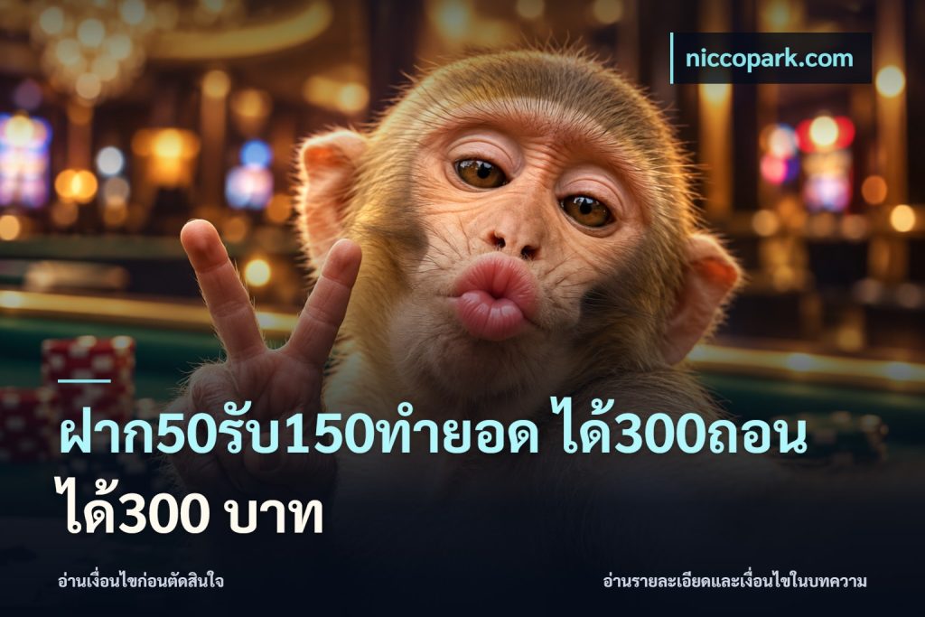 ฝาก50รับ150ทำยอด ได้300ถอนได้300 บาท