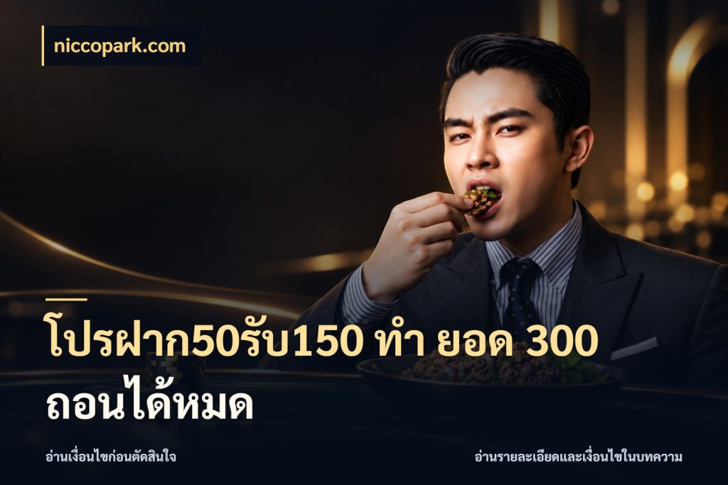 โปรฝาก50รับ150 ทํา ยอด 300 ถอนได้หมด จุดเด่นของเครดิตที่คนชอบเกมอยากรู้ ในมุม niccopark.com