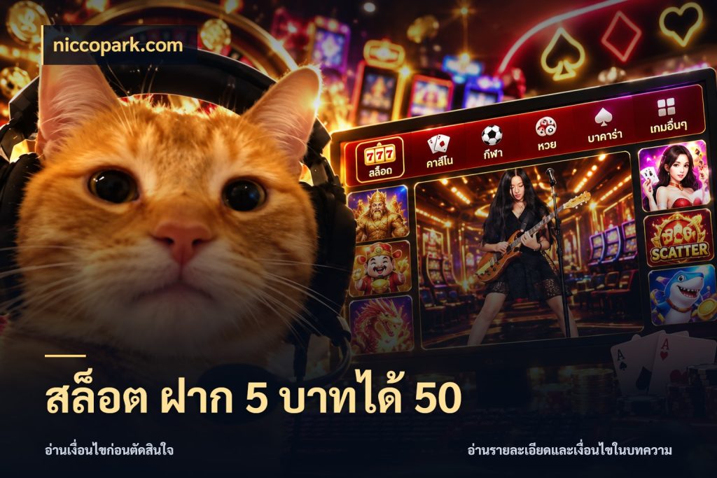 สล็อต ฝาก 5 บาทได้ 50 โปรยอดรับที่สายเกมสนใจ ในมุม niccopark.com