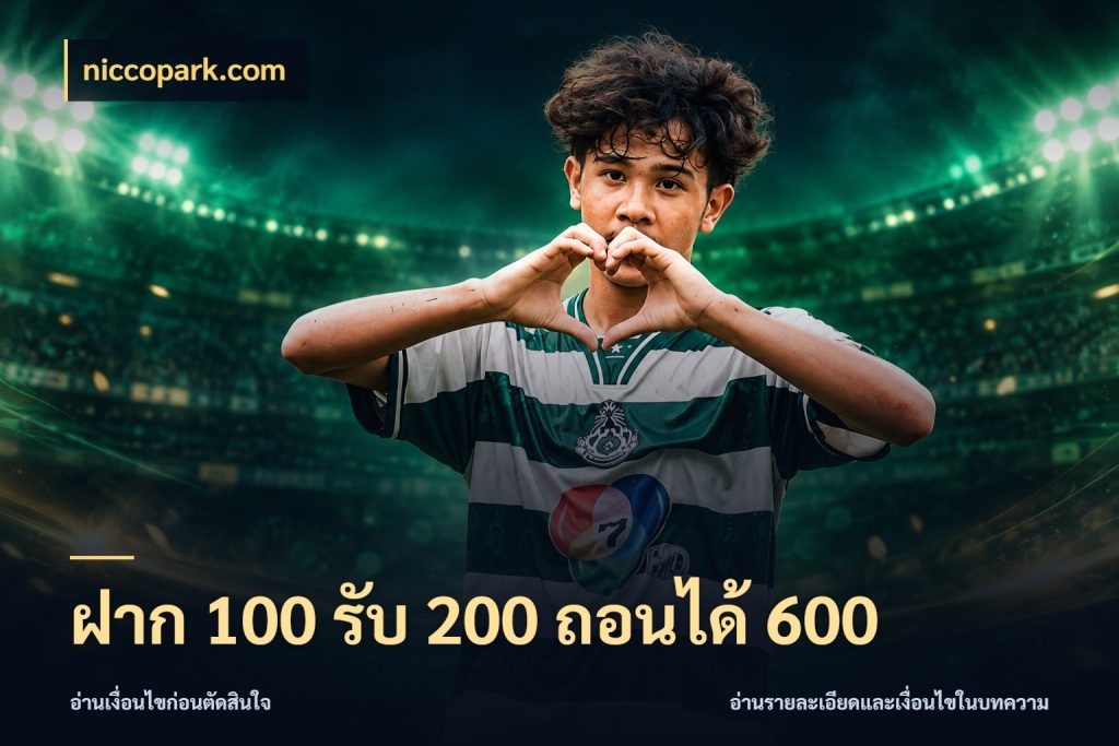 ฝาก 100 รับ 200 ถอนได้ 600 รูปแบบโบนัสกับสิทธิ์ของสายเกม กับ niccopark.com