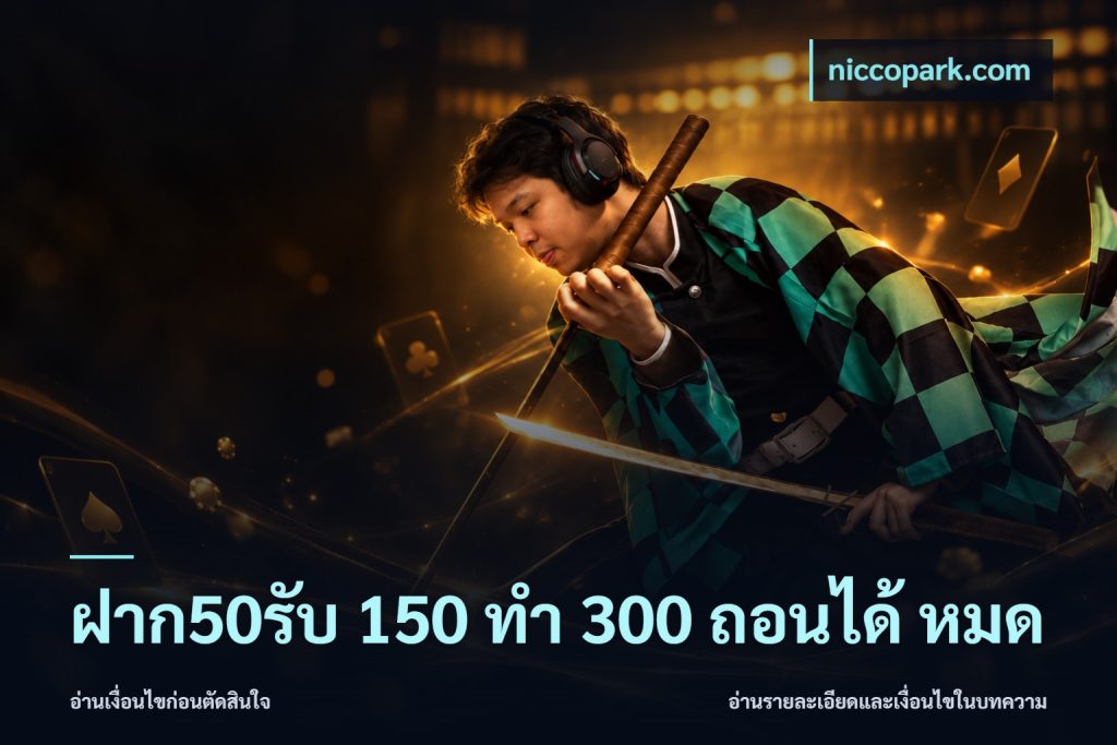 ฝาก50รับ 150 ทำ 300 ถอนได้ หมด