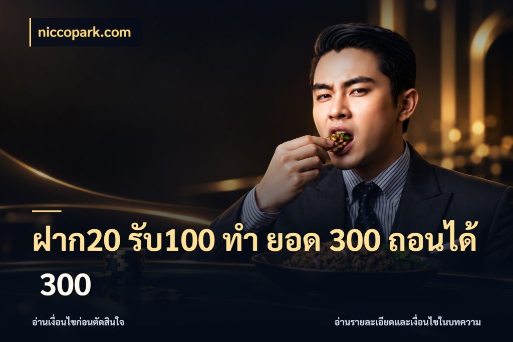 ฝาก20 รับ100 ทํา ยอด 300 ถอนได้ 300 เครดิตกับรูปแบบโปรที่ตรงใจ สไตล์ niccopark.com