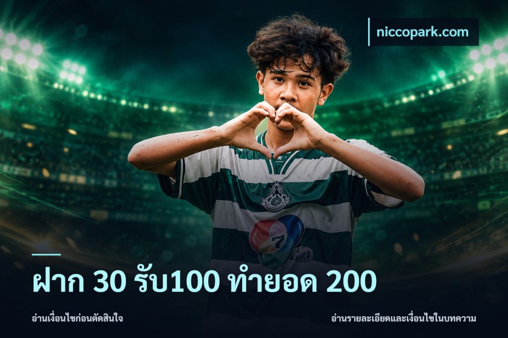 ฝาก 30 รับ100 ทำยอด 200