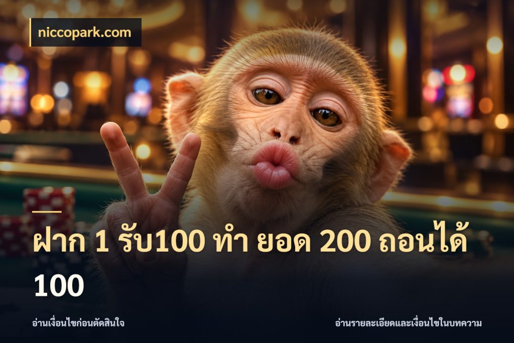 ฝาก 1 รับ100 ทํา ยอด 200 ถอนได้ 100 โปรกับเกมที่ชอบเลือกให้ตรงสไตล์ สไตล์ niccopark.com